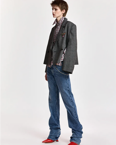 Kiana Cropped Blazer - Charcoal Check
