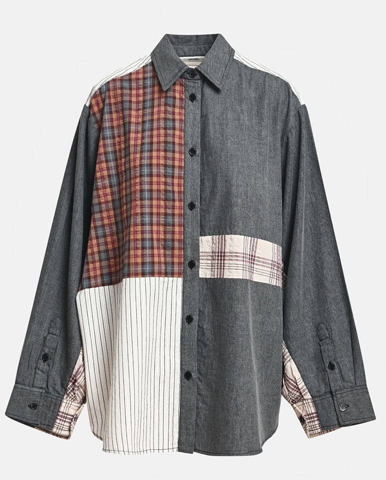 Kingsley Patchwork Shirt - Black Mix