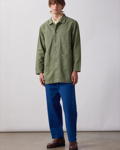 Canvas Long Shop Coat - Olive