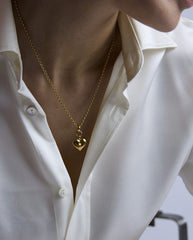 Small Gold Heart On Belcher Chain - 60cm
