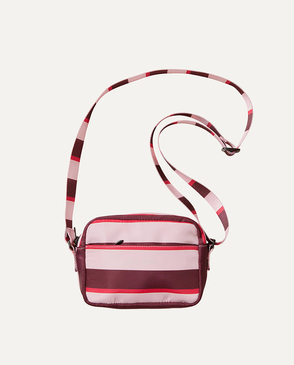 Stripes Small Cross Body Bag -Pink stripes
