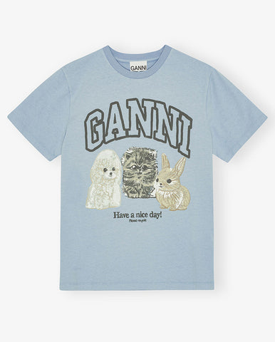Graphic Leopard Print Wool Mix Tee - Leopard