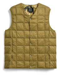 Crew Neck Down Vest - Beige