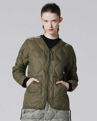 Military V Neck Down Jacket - Azuki