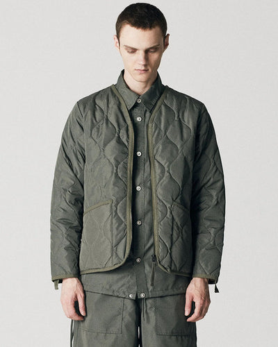 MILITARY W-ZIP V NECK DOWN JKT - OLIVE