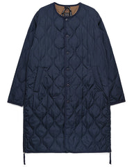 Military Oversize Crew Neck Long Jacket -NAVY Soft shell