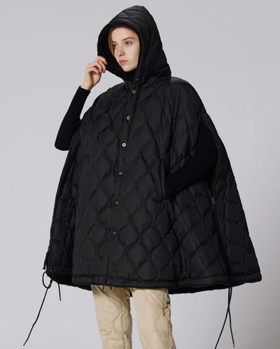 Military Down Cape - D.Olive / Cream