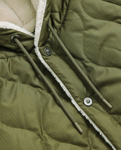 Military Down Cape - D.Olive / Cream