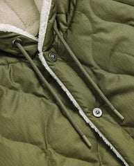 Military Down Cape - D.Olive / Cream