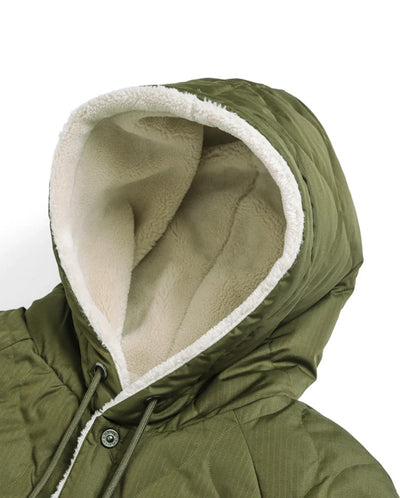 Military Down Cape - D.Olive / Cream