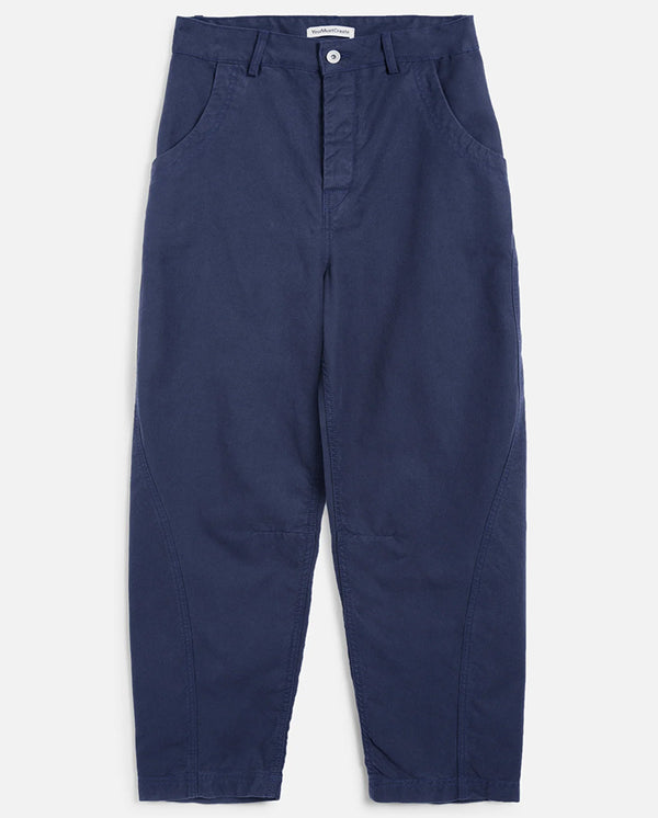 Twisted Seam Jacquard Trouser - Navy