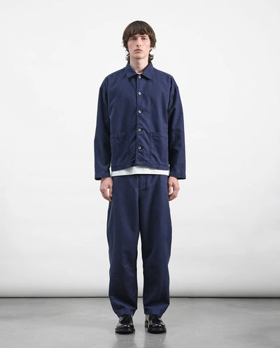 Twisted Seam Jacquard Trouser - Navy