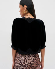 Ursula Velvet Top - Black