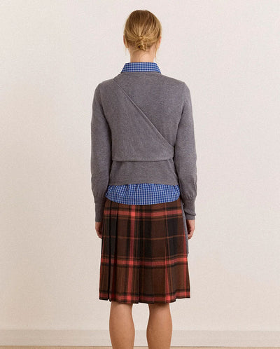 Venna Wrap Merino Wool Cardigan - Grey