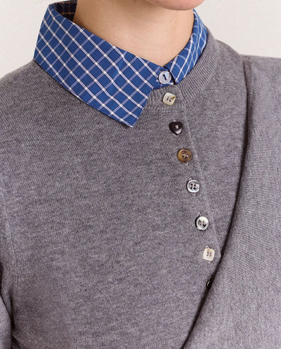 Venna Wrap Merino Wool Cardigan - Grey