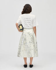 Metallic Jacquard Skirt - Off white