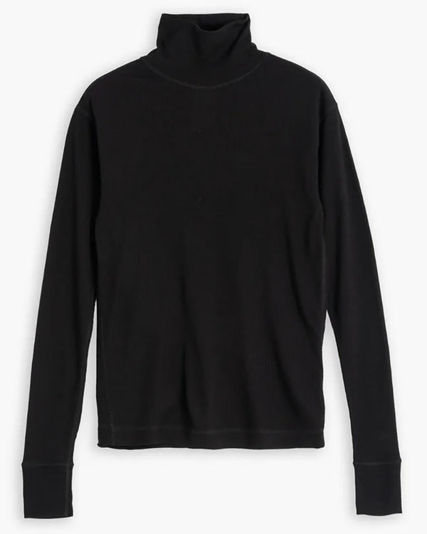 Rib Wool Turtle Neck - Black