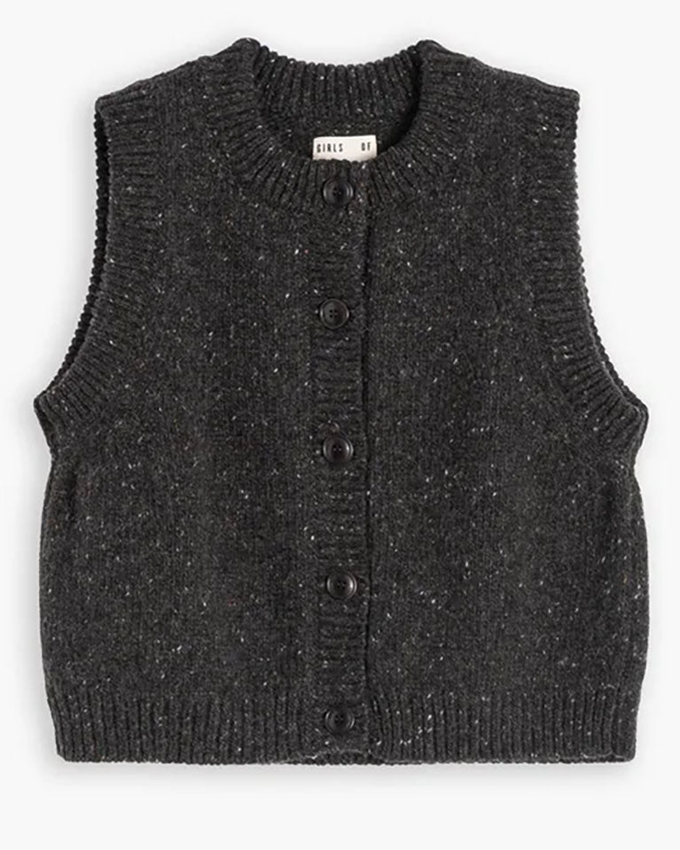 Welsh Vest - Asphalt Neppy Wool