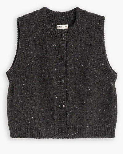 Welsh Vest - Asphalt Neppy Wool