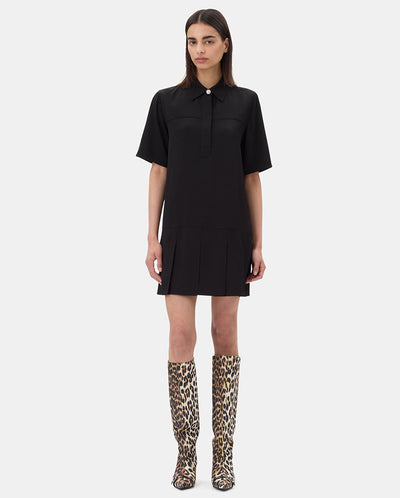 Viscose Twill Mini Dress BLACK