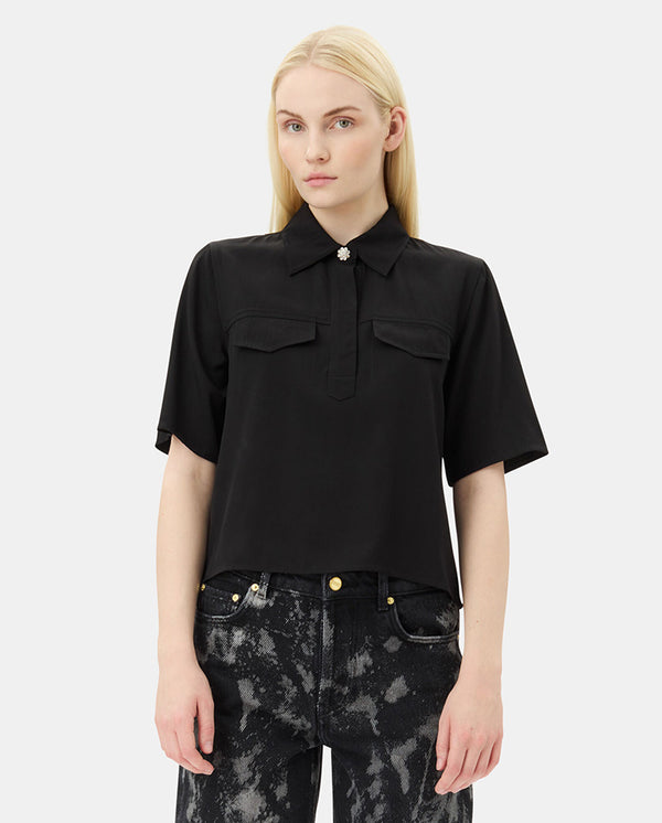 Viscose Twill Blouse BLACK