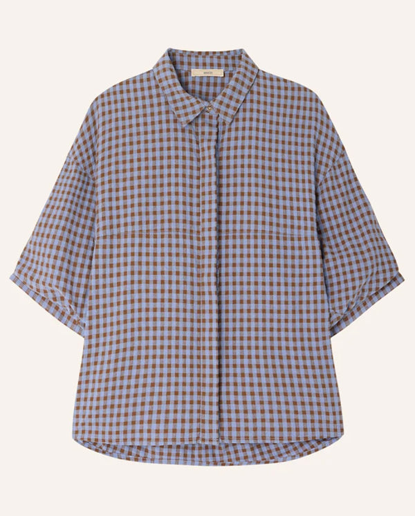 Florentina Blouse - Amber Blue Gingham