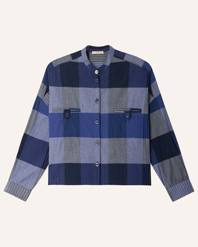 Orregia Blouse - Blue Patchwork