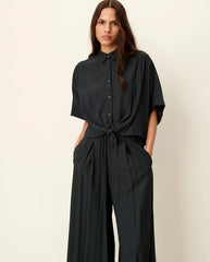 Alfassa Knotted Shirt - Smoke Green