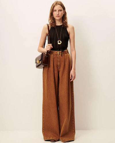 Diegui Wide Pleat Trouser - Toffee