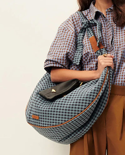 Minilango Gingham Bag - Amber/Blue Gingham