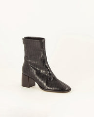 Gypqueen Square toe boot - Black Croc