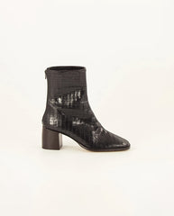 Gypqueen Square toe boot - Black Croc