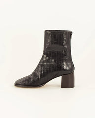 Gypqueen Square toe boot - Black Croc