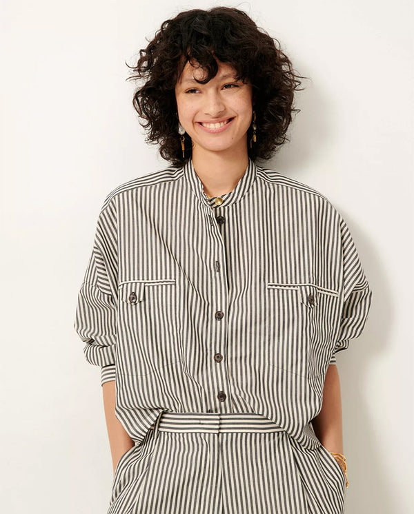 Orregia Stripe Blouse WHITE/BLACK