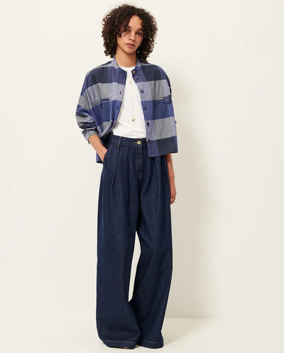 Orregia Blouse - Blue Patchwork