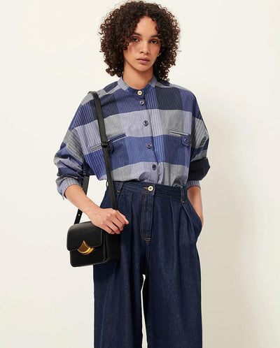 Orregia Blouse - Blue Patchwork