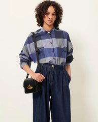 Orregia Blouse - Blue Patchwork