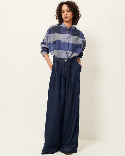 Orregia Blouse - Blue Patchwork