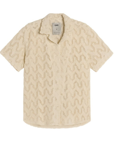 Gabe Shirt Coral Linen Grid