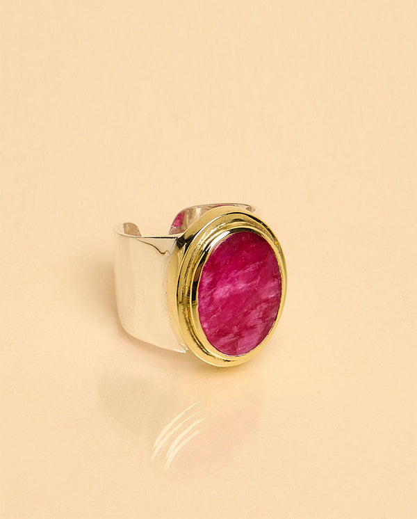 Bolivia Cabochon Ruby Ring SILVER