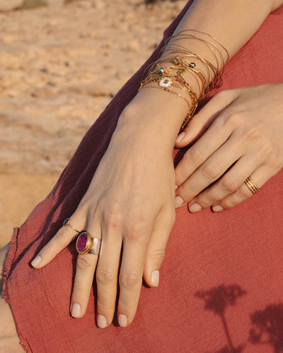 Bolivia Cabochon Ruby Ring SILVER