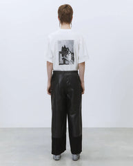 Leather Cropped Trouser BLACK