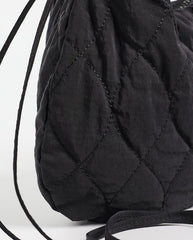 Embroidered Rose Ruched Kidney Bag