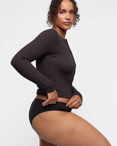 Seamless Waffle Cardi - Black