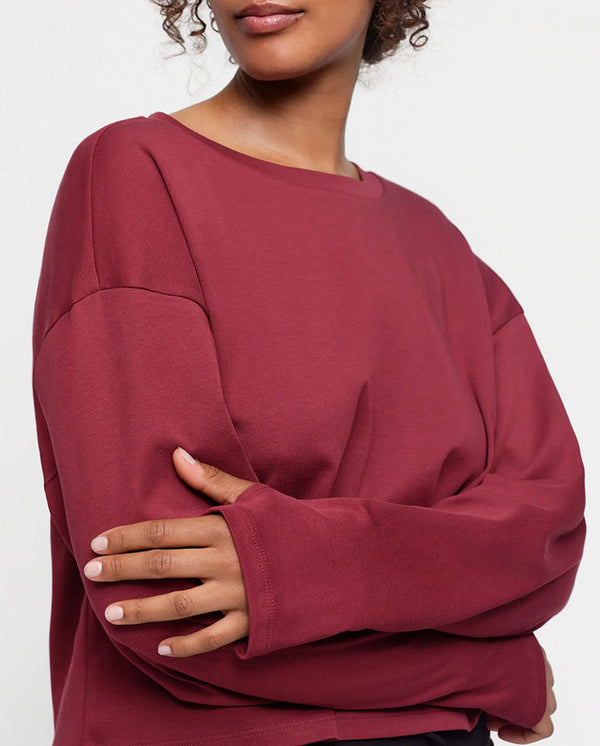 Reset Cropped Tee - Cranberry