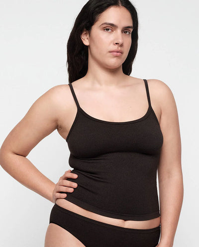 Seamless Waffle Cami - Black