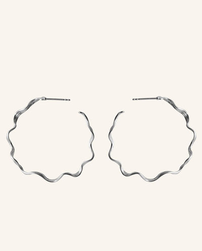 Large Hellir Hoops SILVER