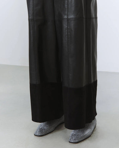Leather Cropped Trouser BLACK