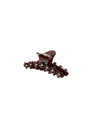 Bright Flower Clip CHOCOLATE