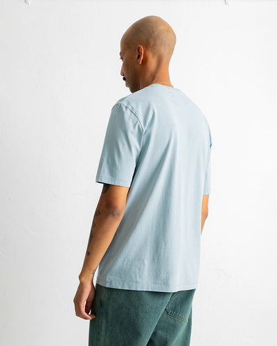 CONTRAST SLEEVE T-SHIRT - BLUE OXIDE